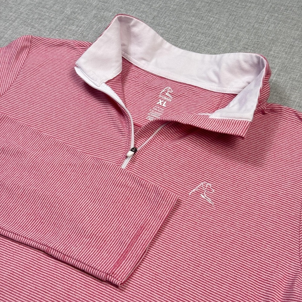 Rhoback Pink Striped Long Sleeve Quarter Zip